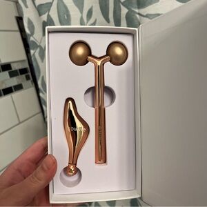 Rose Gold Facial Roller and Massager Set